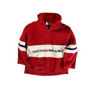 Carter's "watch the wear" red toddler fleece pullover quarter zipper kids 3T
